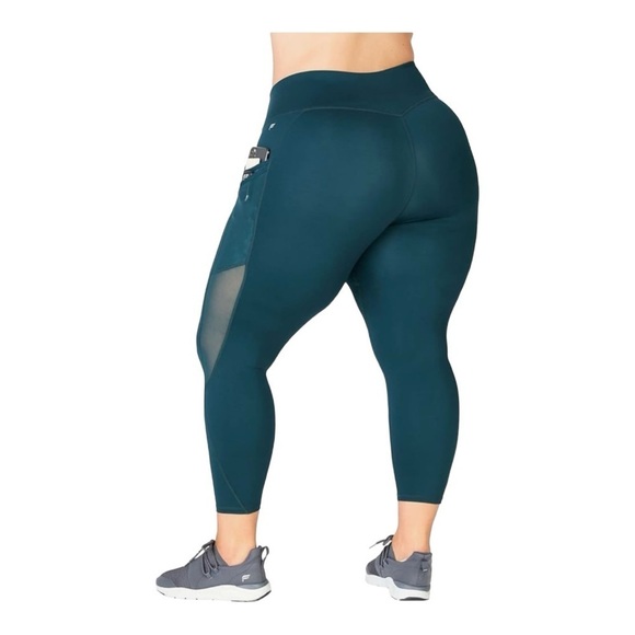 1877. MOTION‎ 365 BY FABLETICS 7/8 LEGGING TEAL IN COLOR SEE MEASUREMENTS MESH - Picture 2 of 11